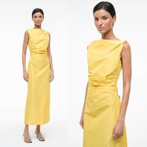 NEW! STAUD- CALLIE DRESS SUNSHINE Yellow High Boat Neck Size 2
